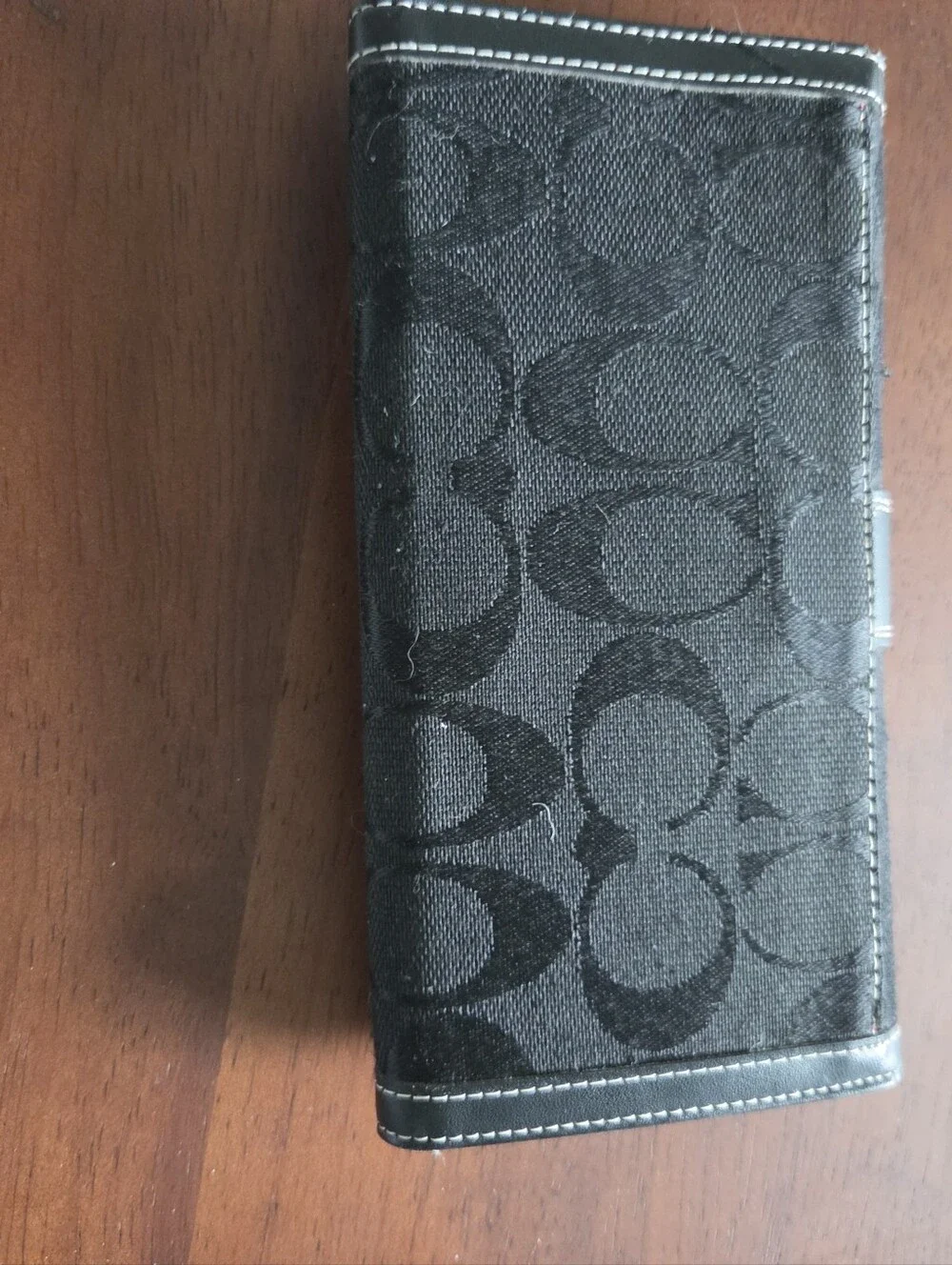 Coach Black Signature Turnlock Clutch Wristlet